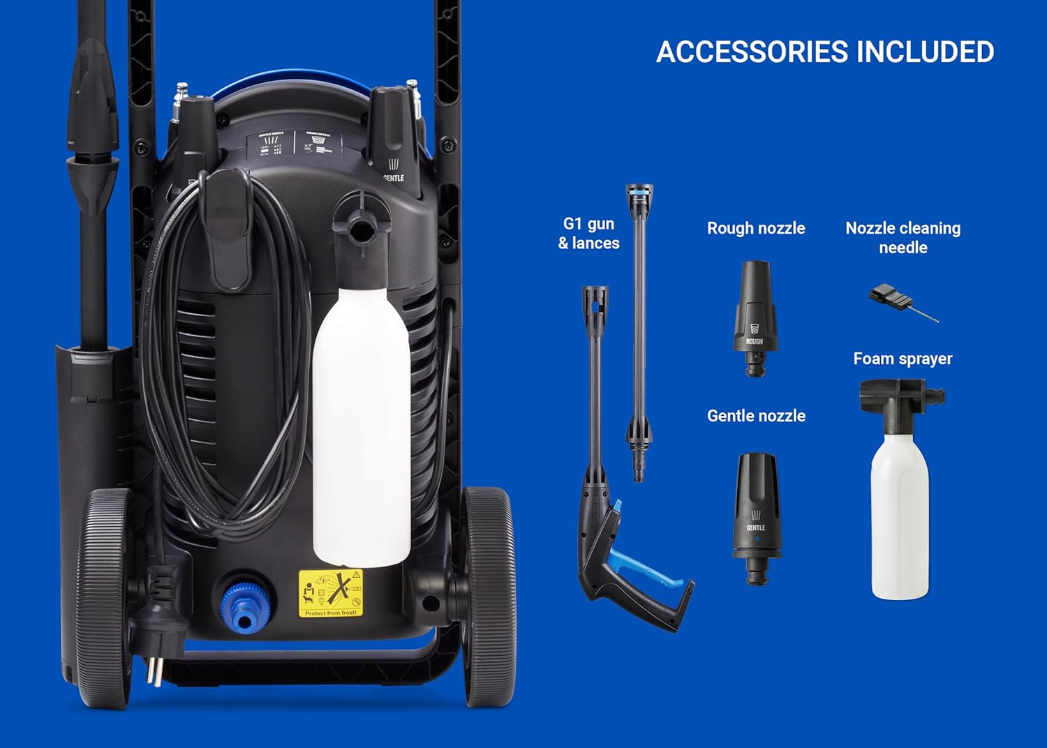 Nilfisk Nettoyeur Haute Pression Core 125 Bars - Mini Nettoyeur pour Le Jardin, Terrasse et Voiture (1400 W) 128471289