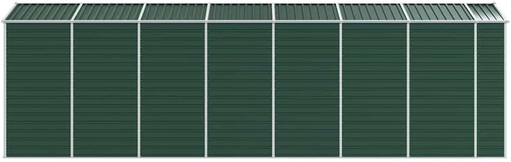 vidaXL - Abri de jardin - 191x640x198 cm - Acier, toit incliné, vert