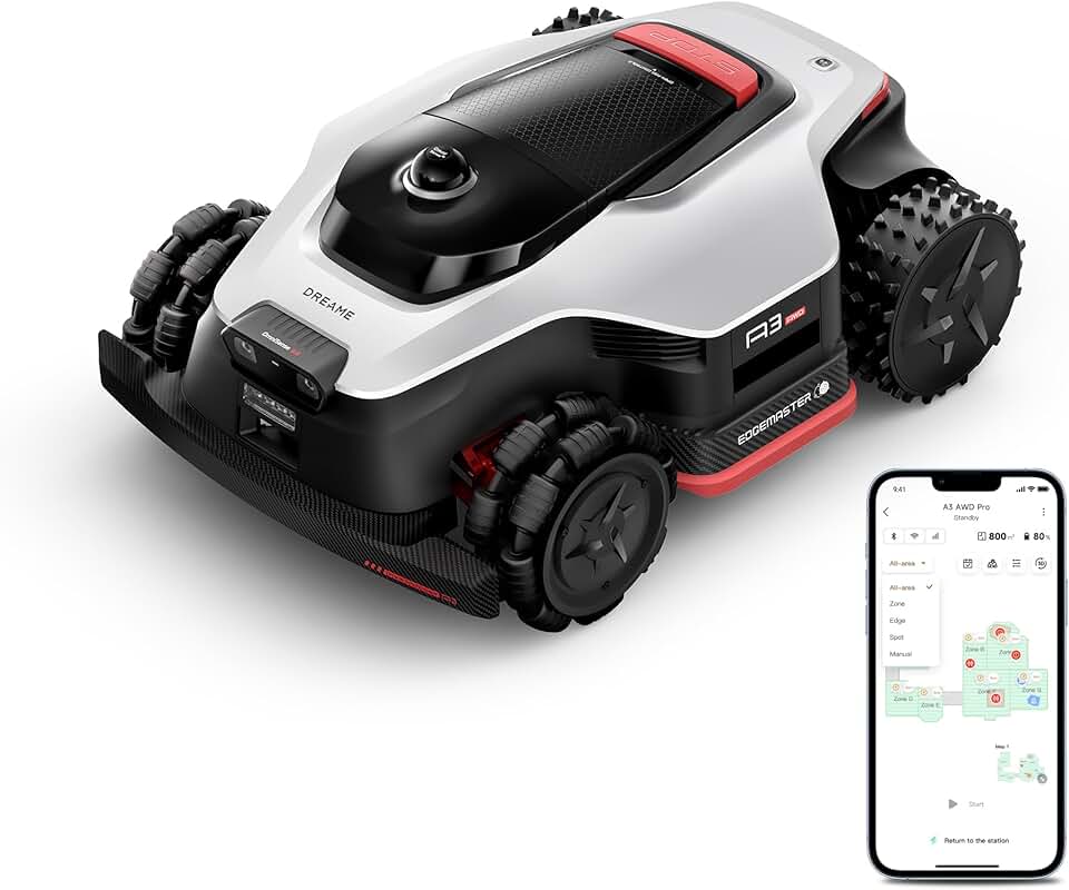Dreame - A3 AWD Pro - 3500 m² - AWD, LiDAR 3D, IA, pente 80%, bord <3cm