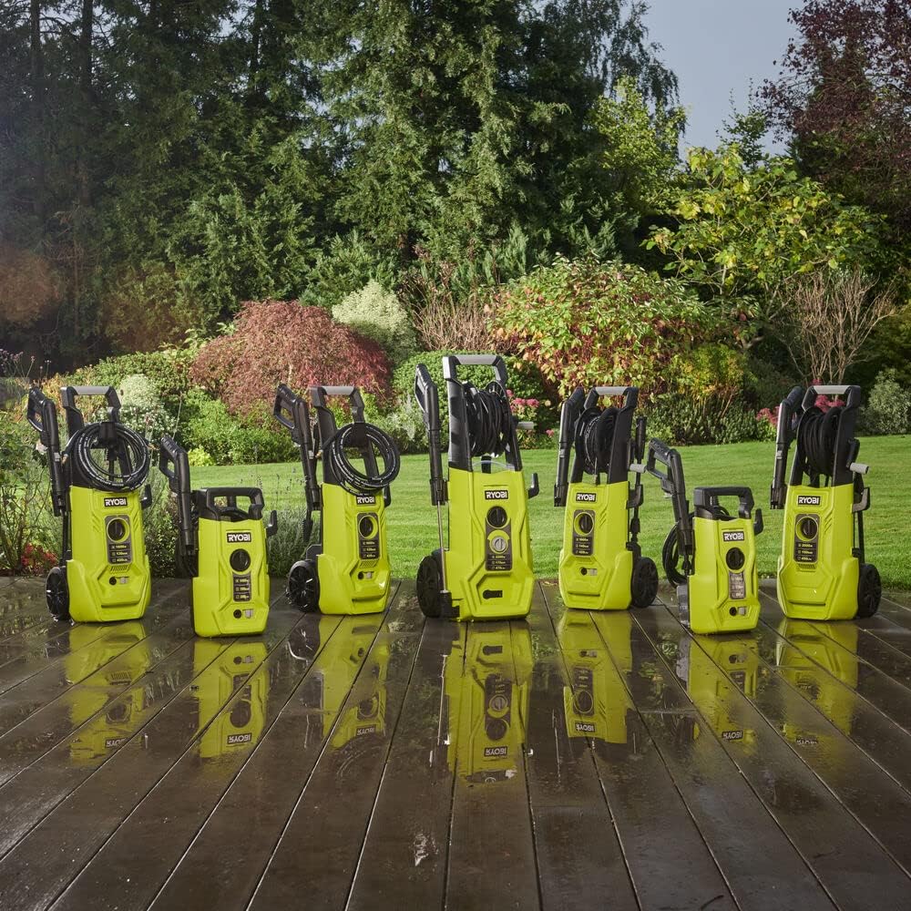 RYOBI - Série RY150PWA - 2000 W, 150 Bars, 8 m flexible, réservoir détergent, lance Vario/Turbo, Brosse rotative - RY150