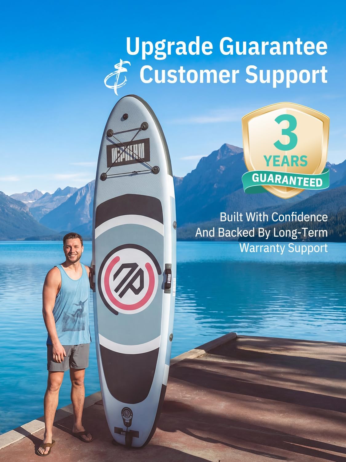 Niphean - paddle gonflable adulte avec siège - ultraléger - stabiltrac, antidérapant, yoga et animaux