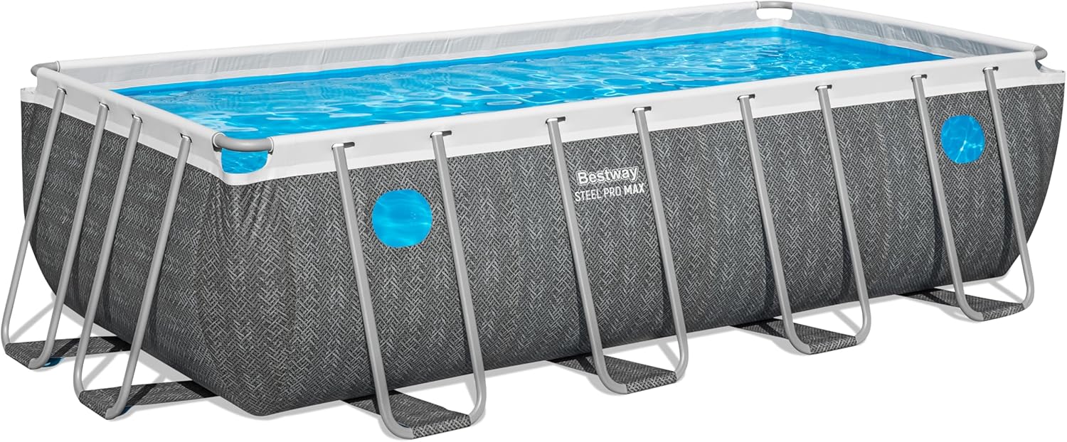 Bestway - Steel Pro Max - 488x244x122 cm - Piscine rectangulaire, Splashview