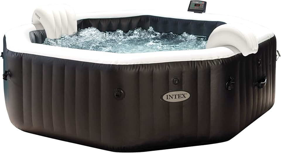 Intex - Pure Spa Carbone 6 places - grande capacité, structure robuste