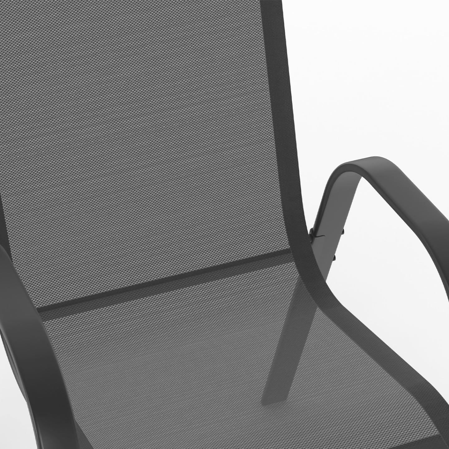 IDMarket - Salon de jardin Madrid 150cm, 6 chaises empilables gris