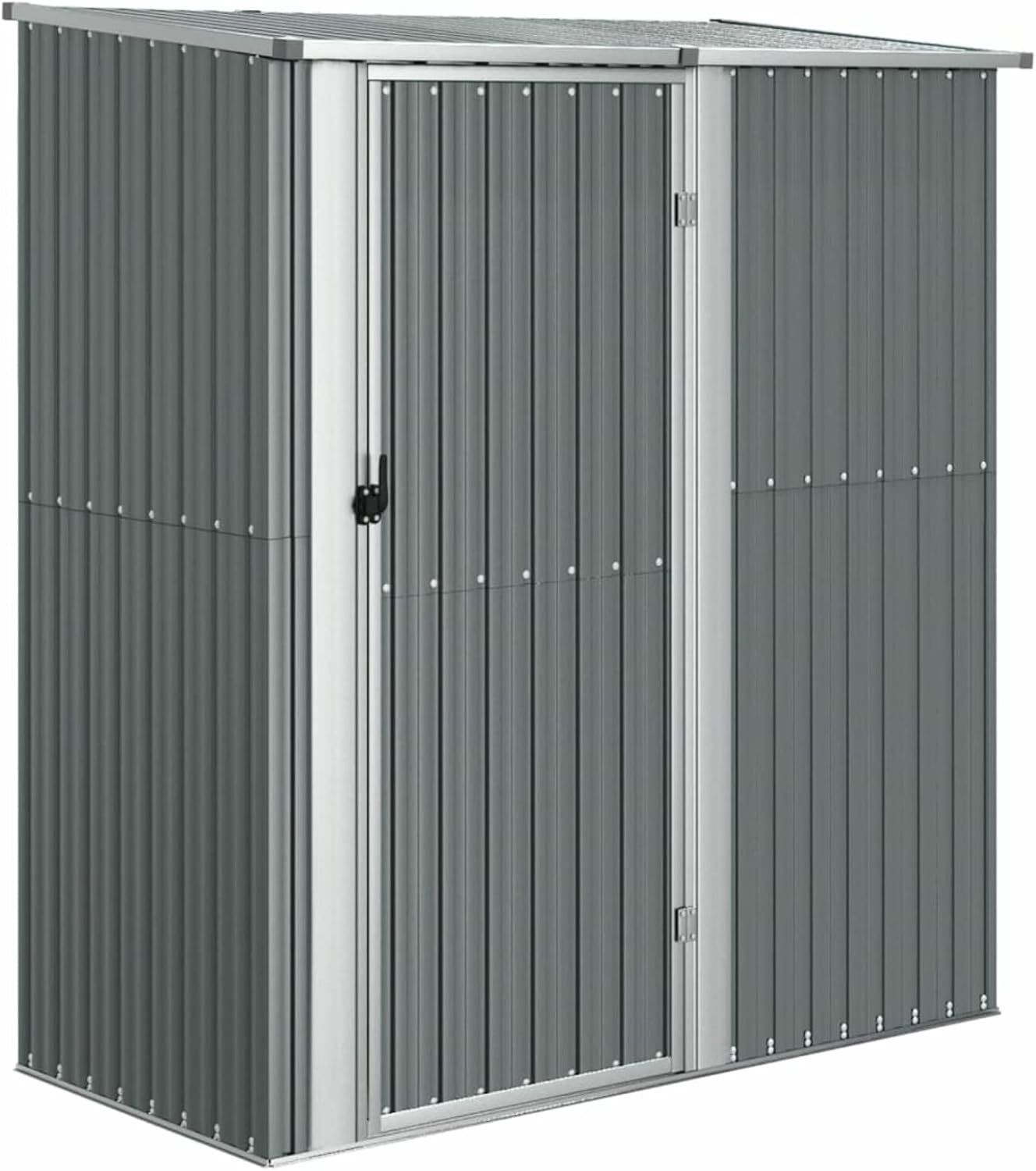Homgoday - Abri de jardin acier galvanisé - 180,5x97x209,5 cm - Toit incliné, porte coulissante