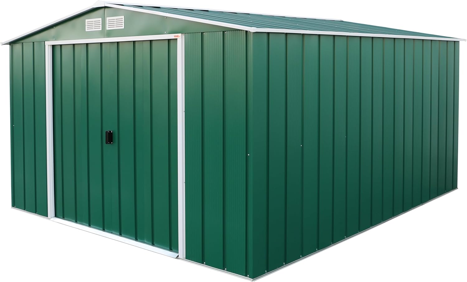 Duramax ECO Abri de jardin en métal galvanisé à chaud avec structure de toit renforcée et solide Vert 10 x 12 cm
