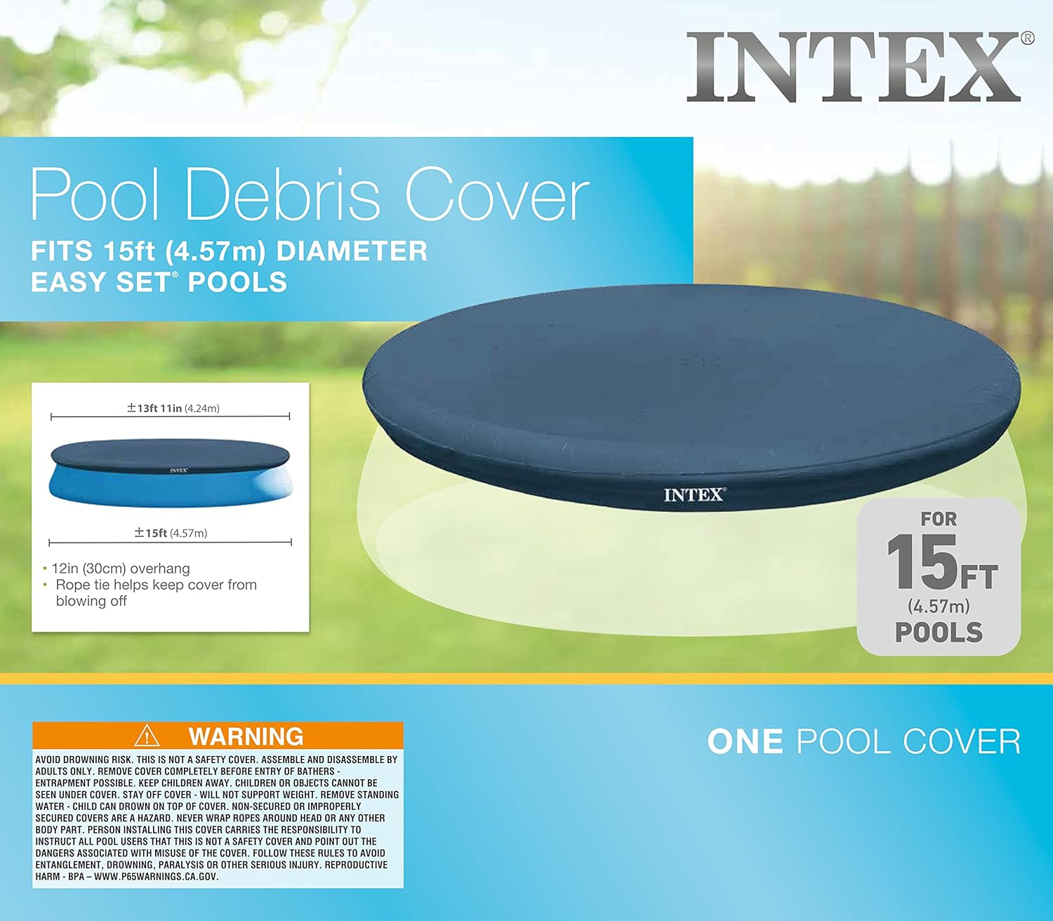 Intex - 26168NP - Kit Piscine Easy Set Autoportante (Ø) 4,57 X (H) 1,22M & 28023 - Bâche Protection pour Piscine Autoportante 4M57