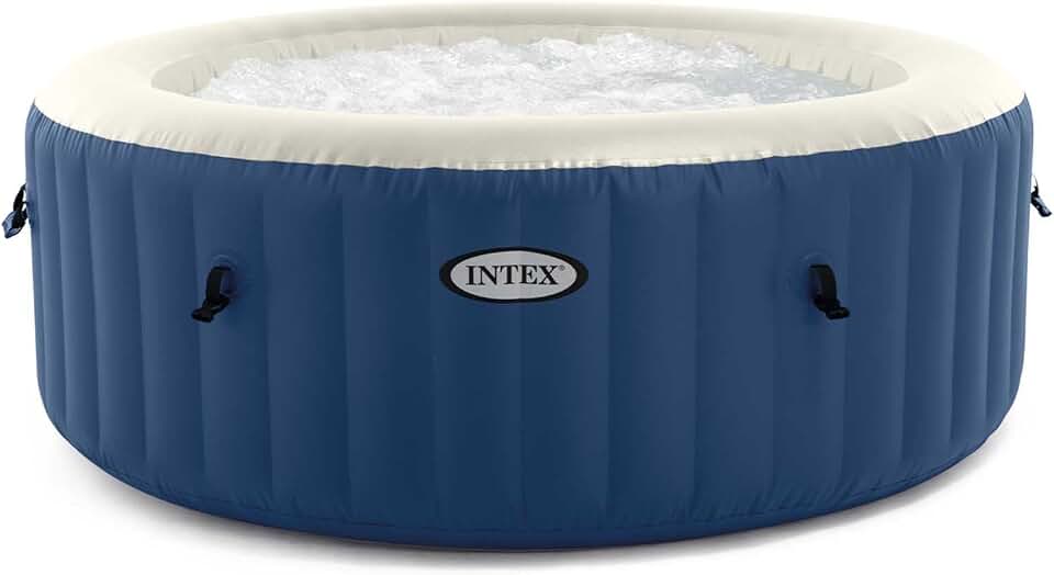 Intex - PureSpa Bubble Blue - 180x66 cm - spa gonflable 4 places, 100 jets