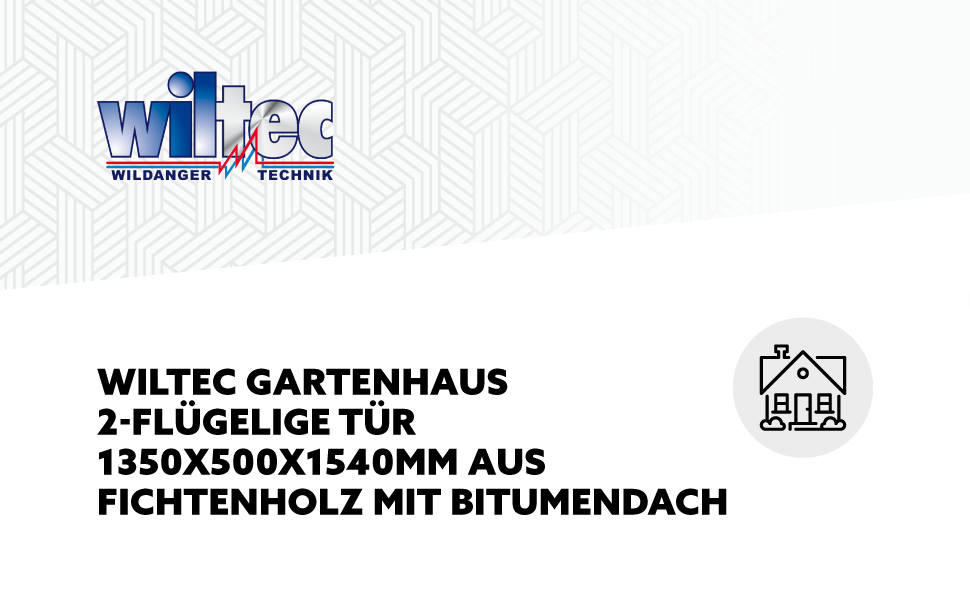 Wiltec Abri de jardin 2 battants en épicéa avec toit bitumé 1350 x 500 x 1540 mm
