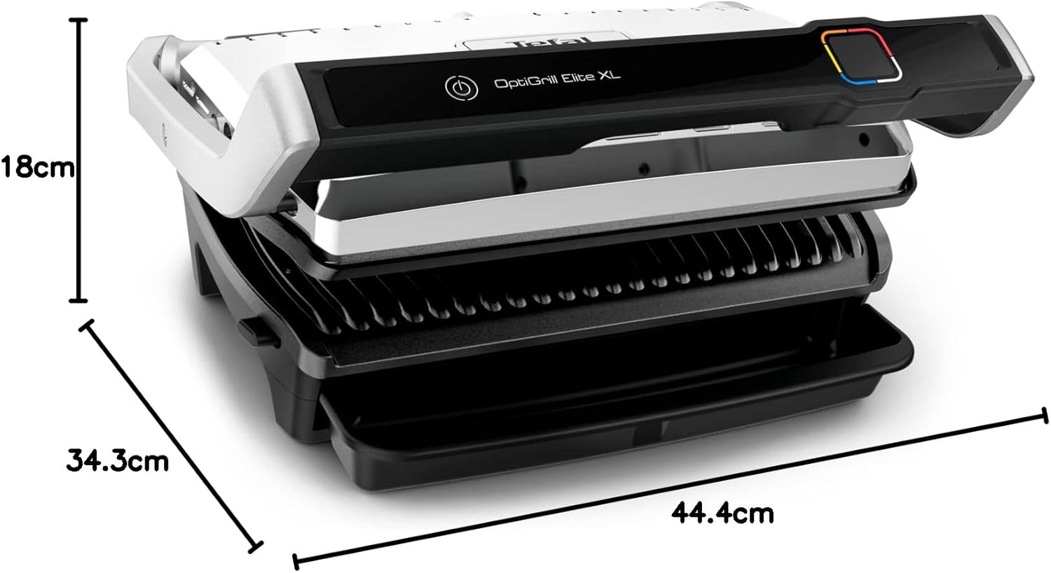 Tefal - Optigrill Elite XL, série GC760 - XL 8 pers., 16 programmes, grill intelligent, mode manuel, GC760D12