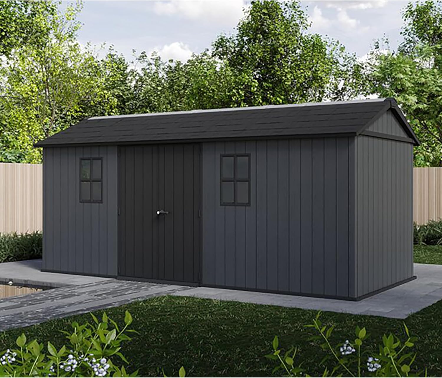 KETER - Newton Plus - 11,2 m² abri jardin bois gris 1775