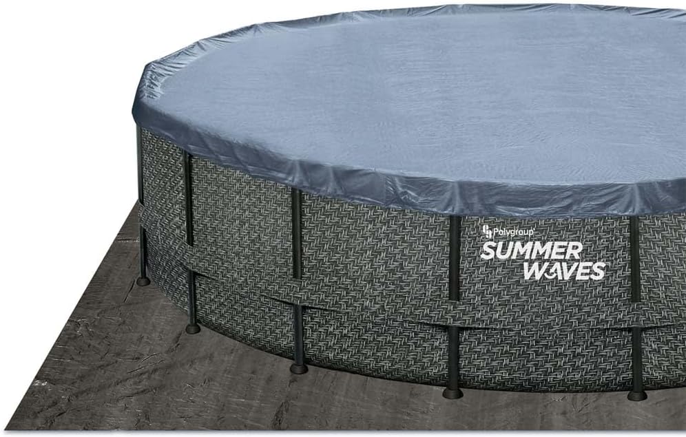Summer Waves - Elite Frame rotin gris - Ø488x122 cm - Piscine hors-sol