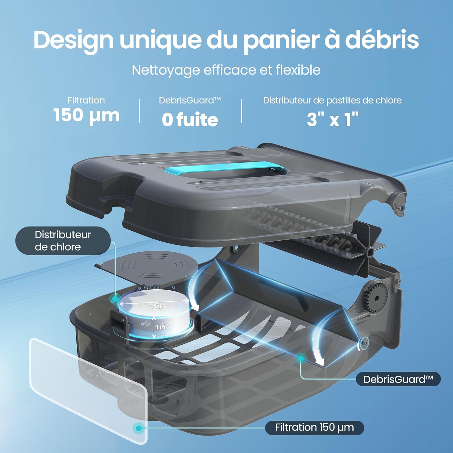 AIPER - EcoSurfer S2 - robot piscine solaire sans fil, 150 µm, appli