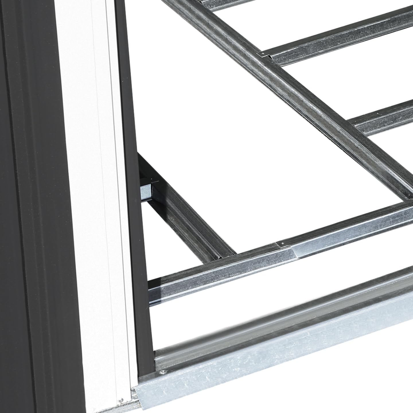 IDMarket - Abri de jardin 5,3m² acier galvanisé avec base