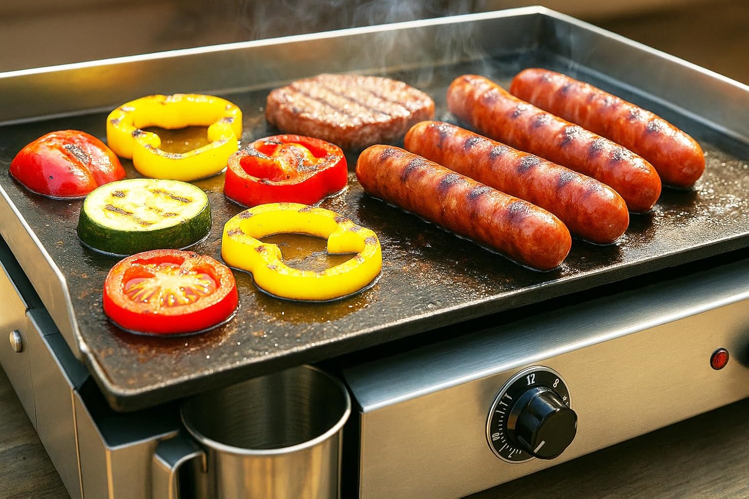 Little Balance - Plancha électrique 2 zones inox 3000W, 60x40cm - 8679