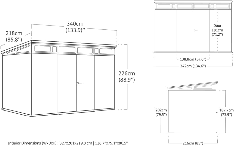 KETER - Abri de jardin Cortina - 7,15 m² - structure résistante