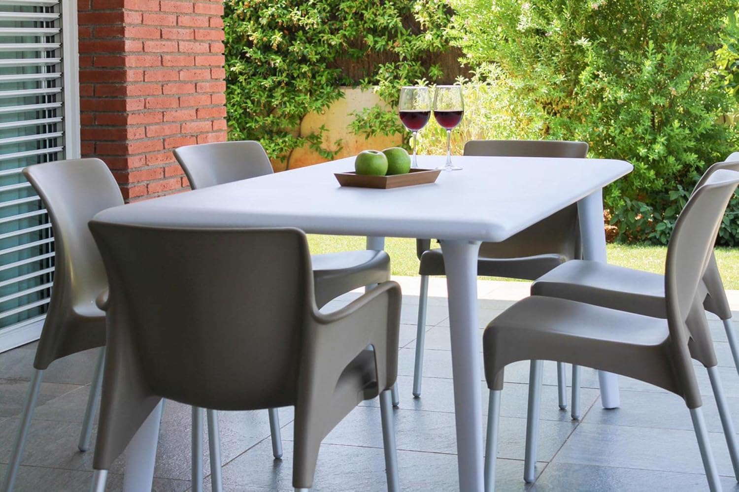 Resol - Dessa - Table de jardin rectangulaire 160x90 cm blanche