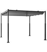 RELAX4LIFE Pergola Jardin Exterieur, Pergola 3x3 M avec Auvent Rétractable, Colonnes Métalliques,...