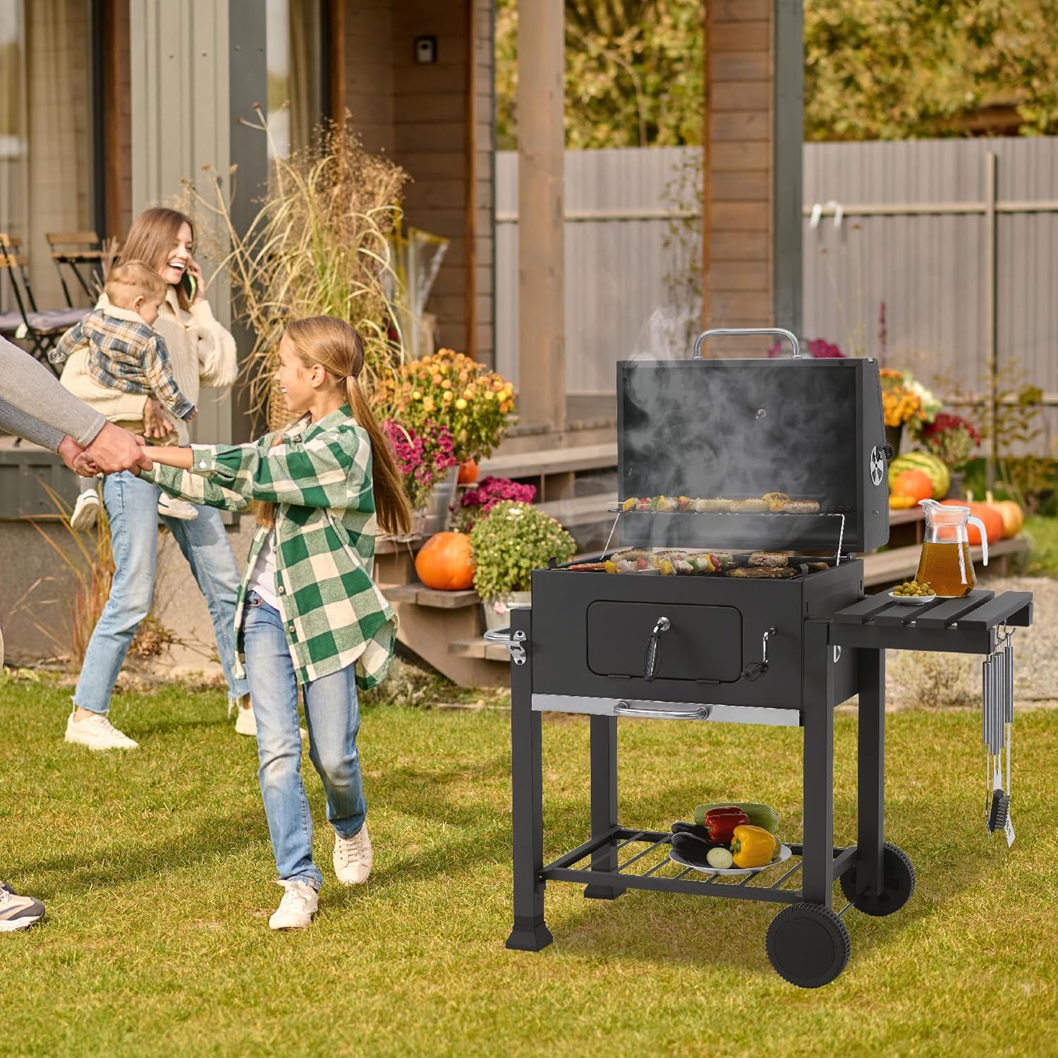 Tepro - Toronto Click - barbecue charbon acier anthracite inox, compact