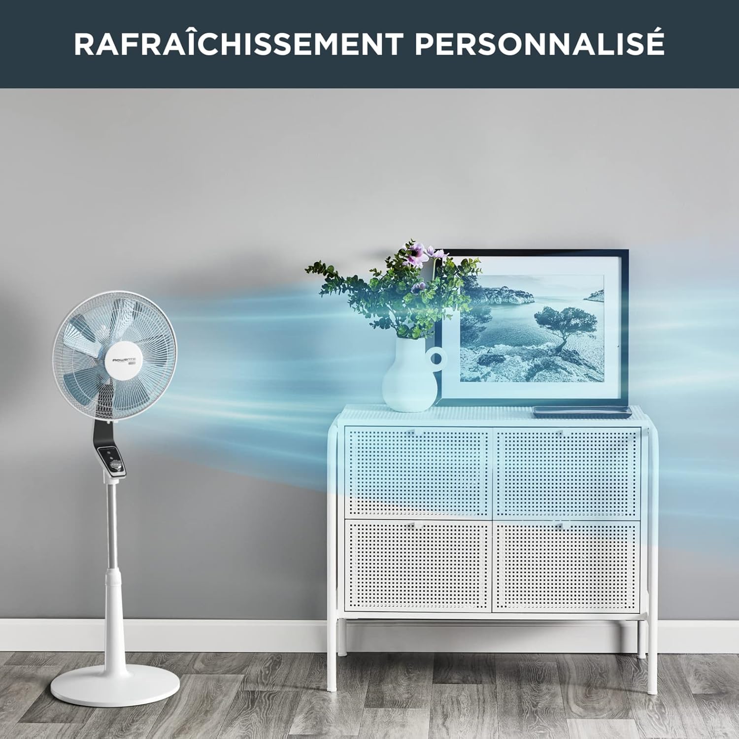 Rowenta Turbo Silence Ventilateur pied 40 cm, Puissant, Flux d’air 72 m3/min, 45 dB(A), Oscillation automatique, Orientation réglable, Grille ultra-sécurisée VU5640F2 (Lot de 2)