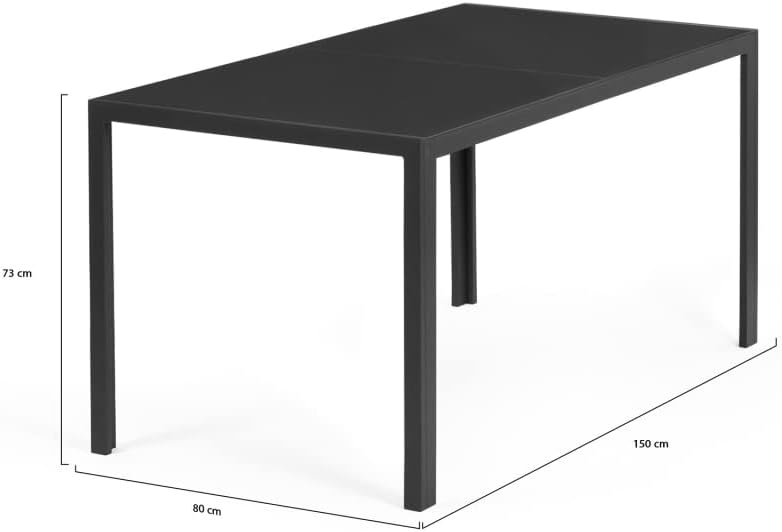 IDMarket - Salon de jardin Madrid 150cm, 6 chaises empilables gris