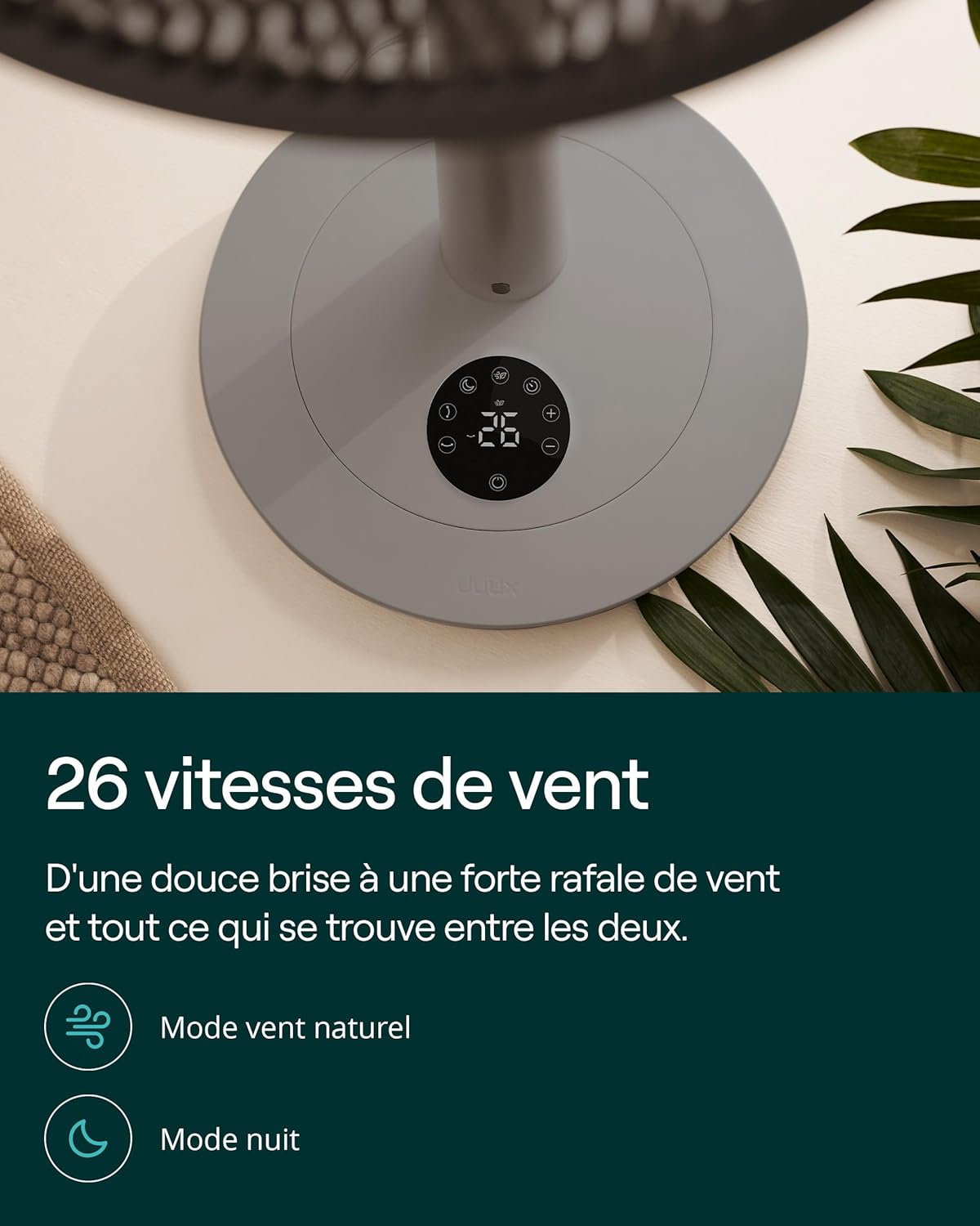 Duux - Whisper 3 - 73–95 cm - ventilateur 26 vitesses, économe, oscillant