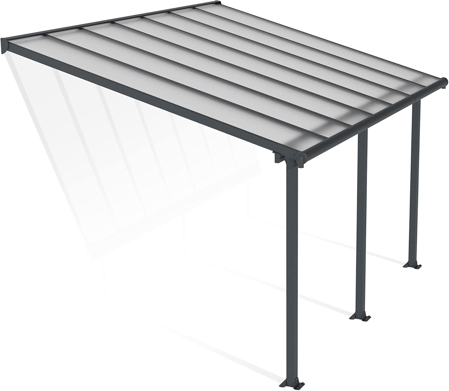 Canopia by Palram - Olympia - 12.8m² - aluminium & polycarbonate, terrasse élégante, gris