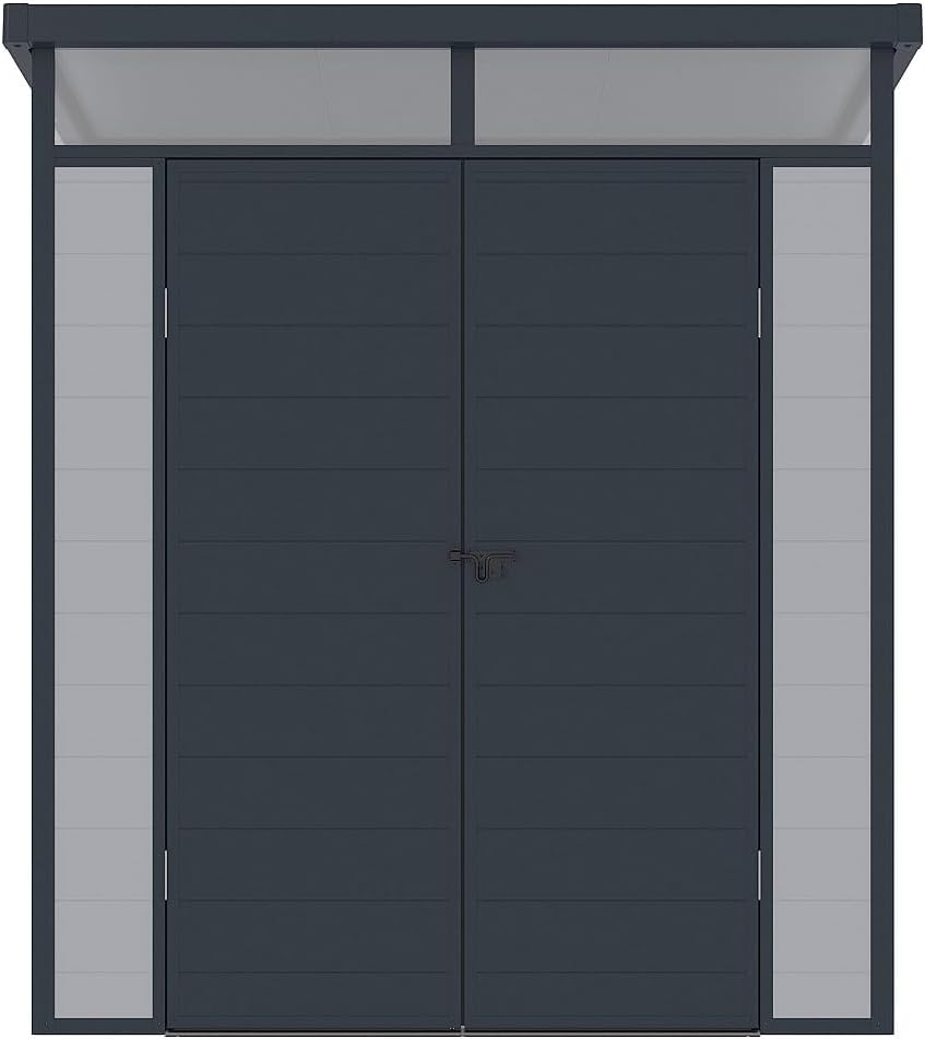 Vente-unique - Abri de Jardin en résine Gris 3,65 m² avec Plancher - MINARO