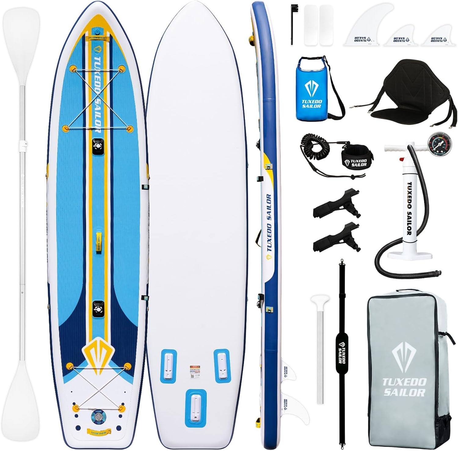 Tuxedo Sailor - Paddle gonflable adulte - sup 320x80x15cm - planche stable, accessoires complets