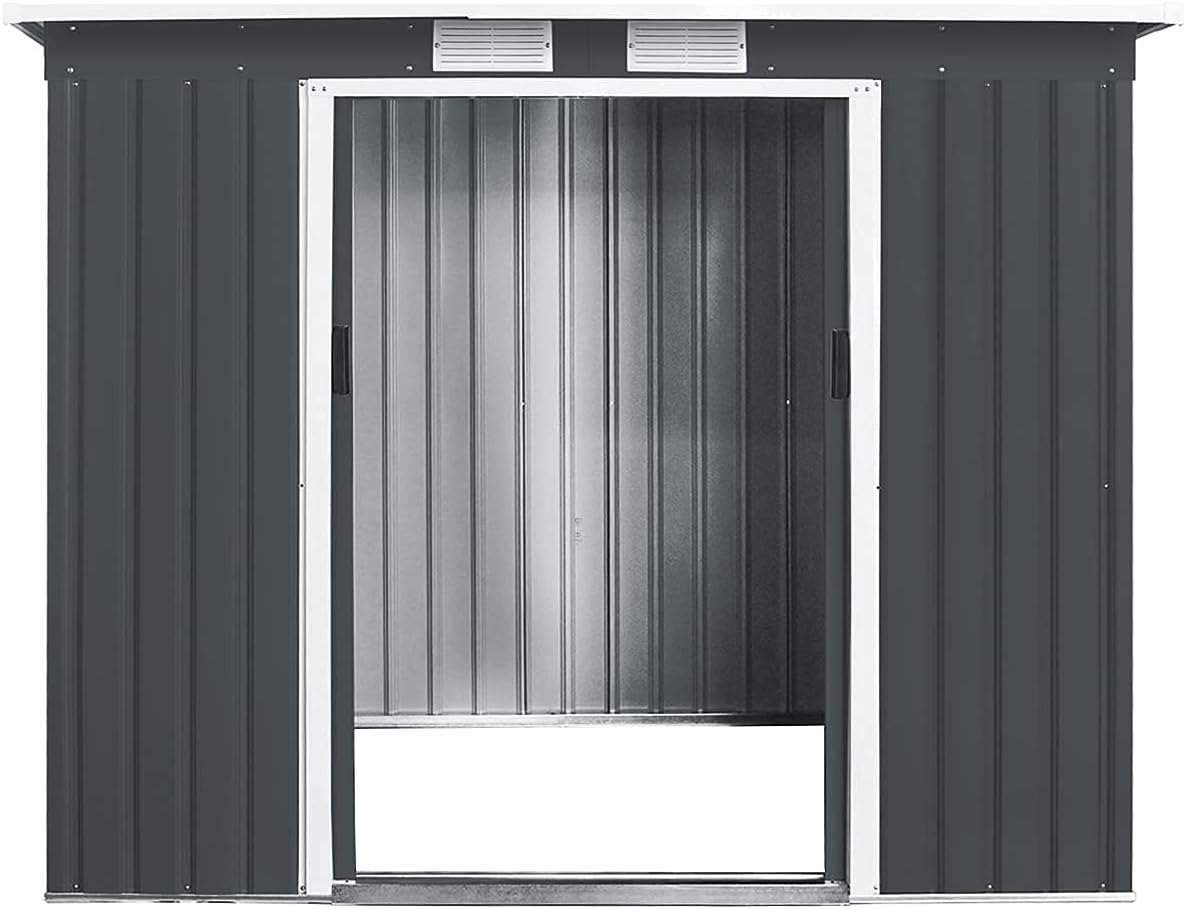 RELAX4LIFE - abri de jardin série 2,7m² - 213x130x173cm - acier, 2 portes, 2 fenêtres