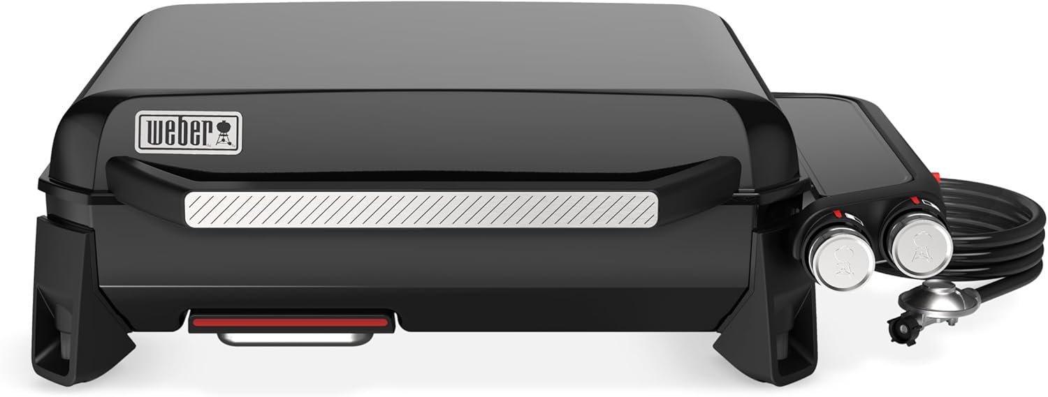 Weber - SLATE GP - 56x41 cm - plancha 2 brûleurs, surface émaillée, ajustable, jusqu'à 260°C, noir