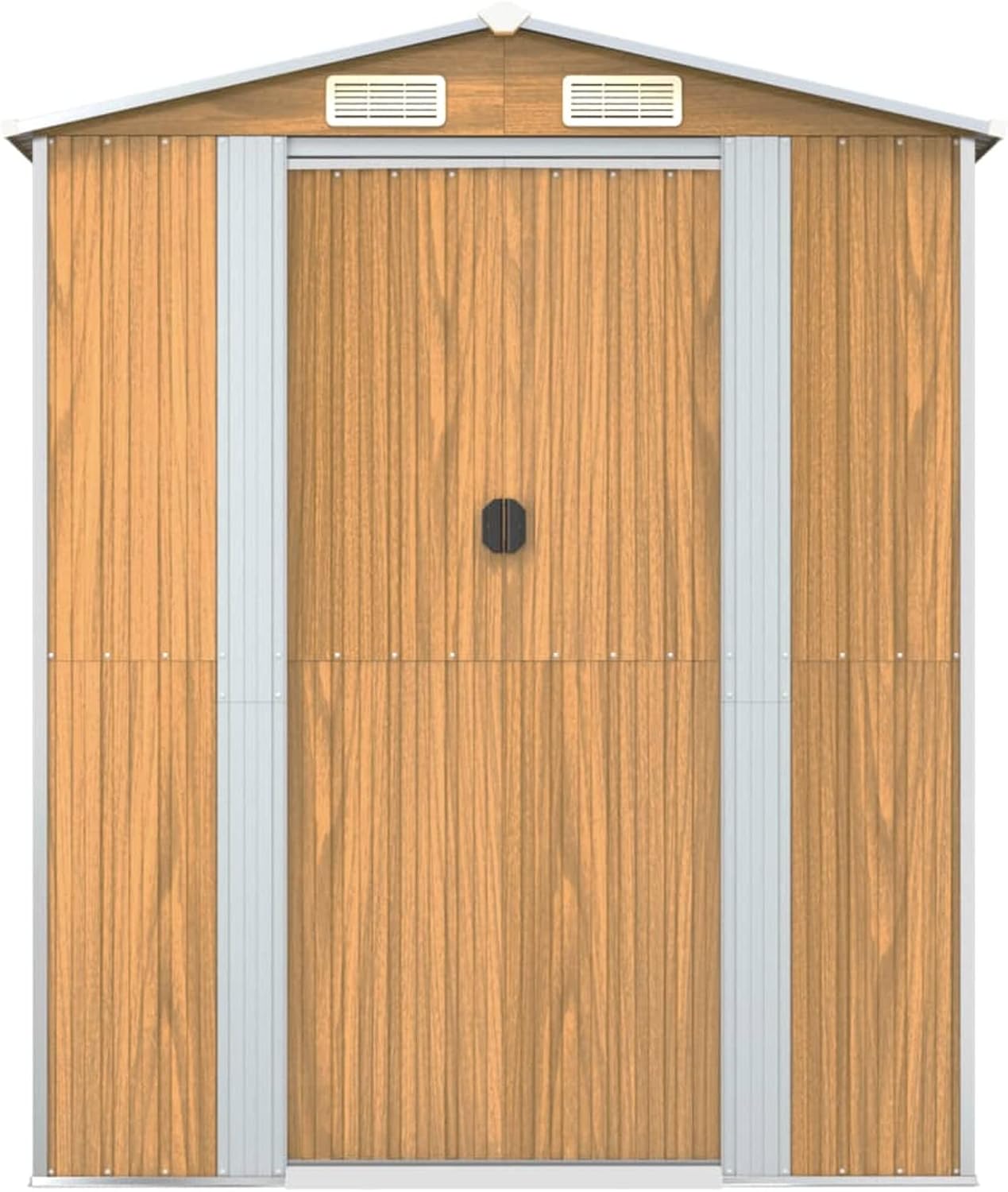 ShGaxin Abri de jardin en acier galvanisé marron clair 192 x 855 x 223 cm