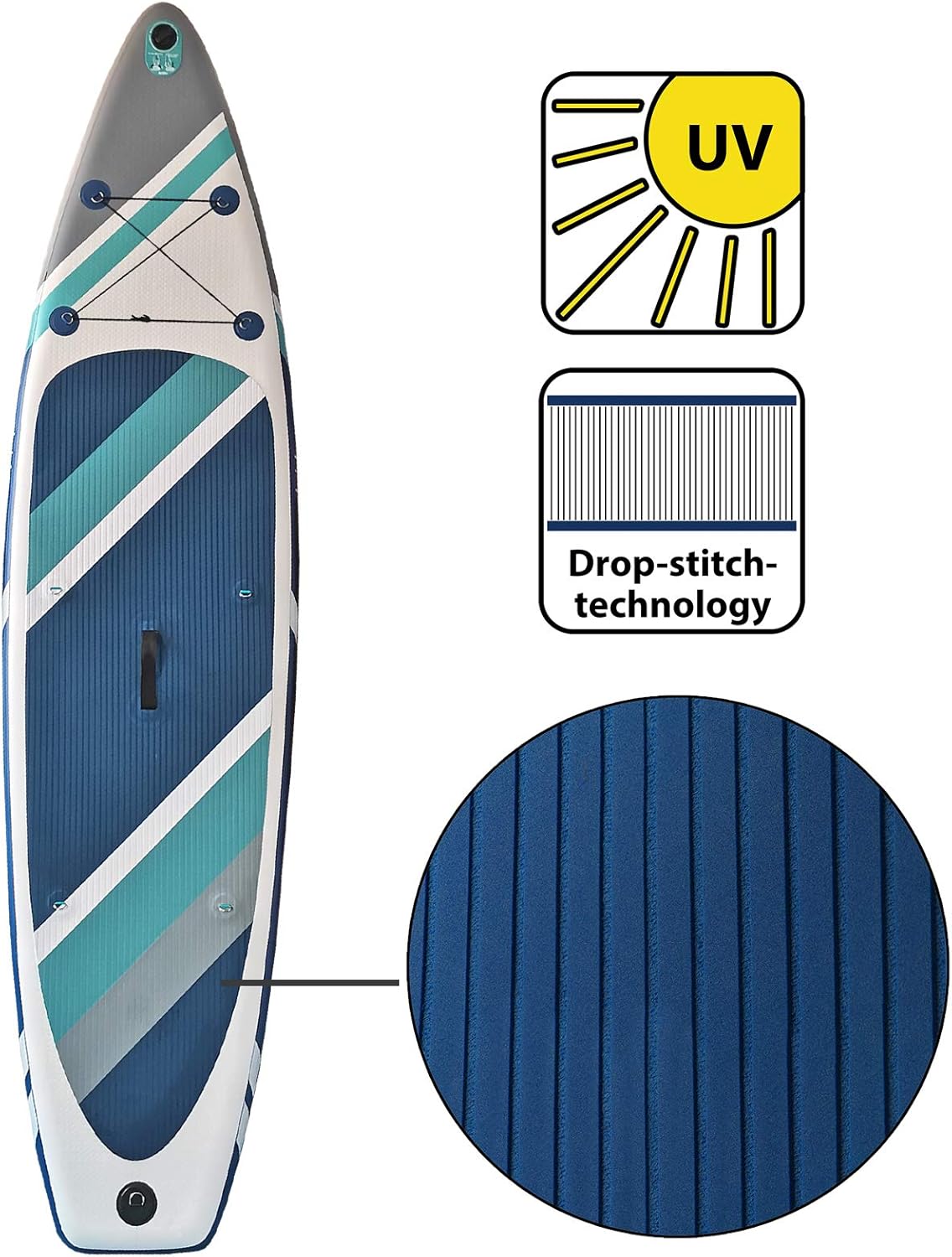 ALPIDEX - Stand Up Paddle Board - 320x76x15 cm - gonflable, kit complet, 200 kg