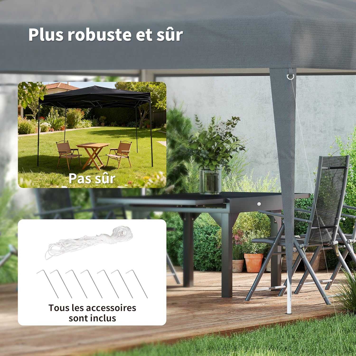 Outsunny - Tonnelle pliante série jardin - 3x3m - anti-UV, sac inclus