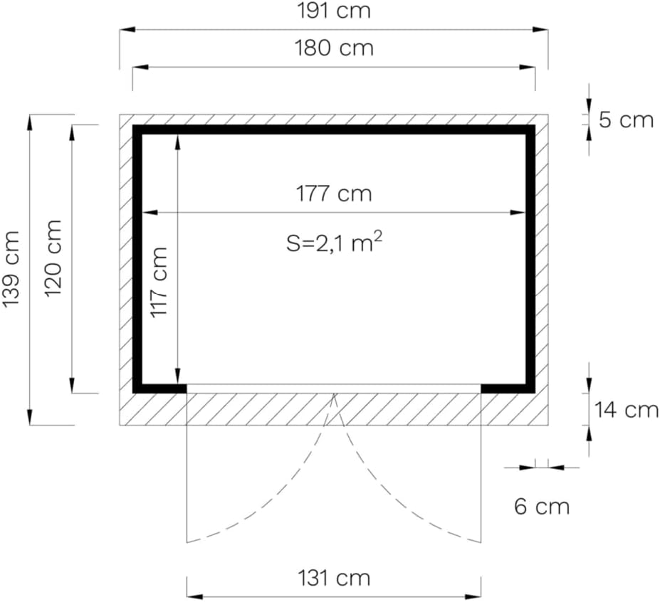 Abri de jardin en bois - 2,2 m², toit monopente, jardin