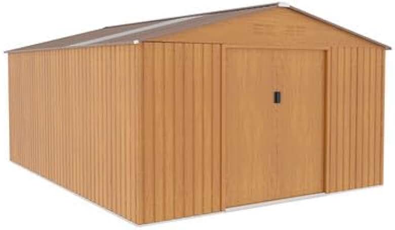 OOGarden - abri de jardin métal imitation bois 15m² puits de lumière