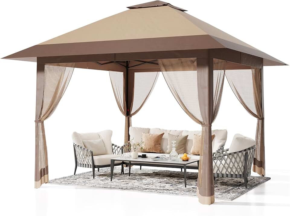Garvee - Abri de jardin Pop-up - 3x4m - moustiquaire, tente extérieure