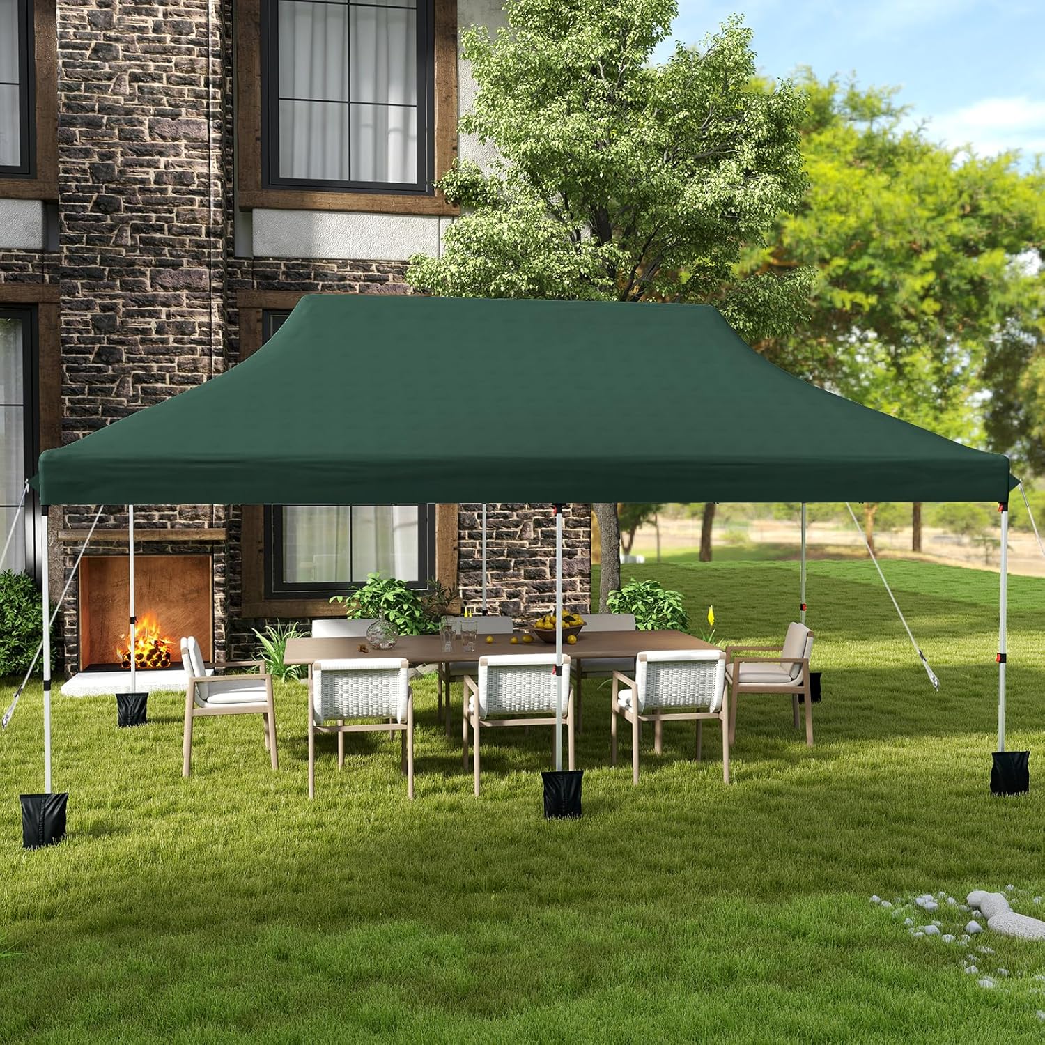 GOPLUS - Barnum pliant série jardin - 3x6m - imperméable, sac transport