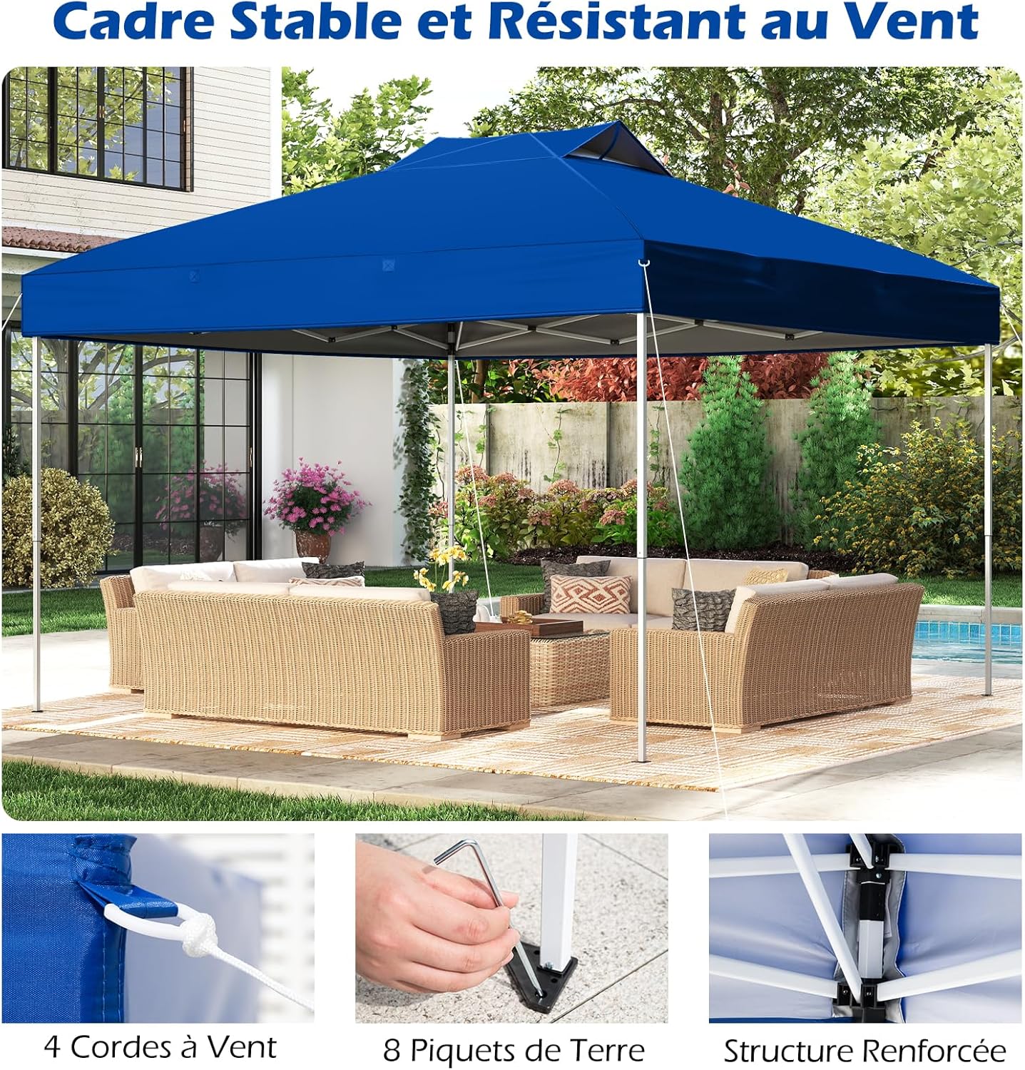 GOPLUS - tonnelle de jardin pliante 3x3m, toit ventilé, sac de transport, protection solaire