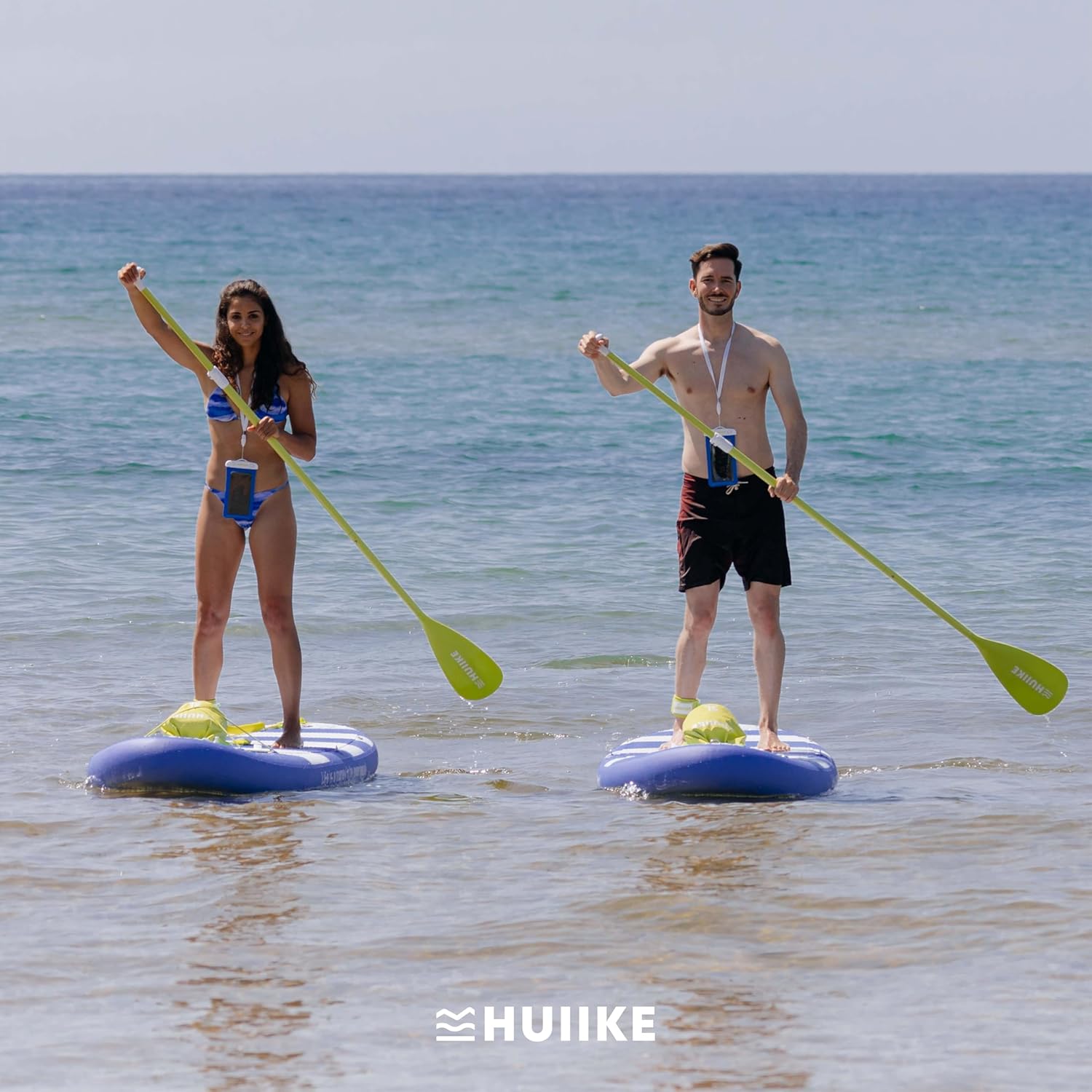 HUIIKE Paddle Gonflable Adulte avec Accessoires Inclus, Pagaie, Ailerons, Pompe. Planche de Stand Up Paddle Grande Stabilité et Résistance. 305 x 84 x 15 cm, Jusqu'à 130 kg