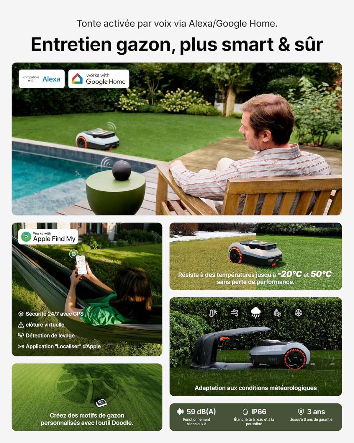 Segway - Navimow i210 LiDAR Pro - garage M - AWD, LiDAR+RTK, pente 55%, i210