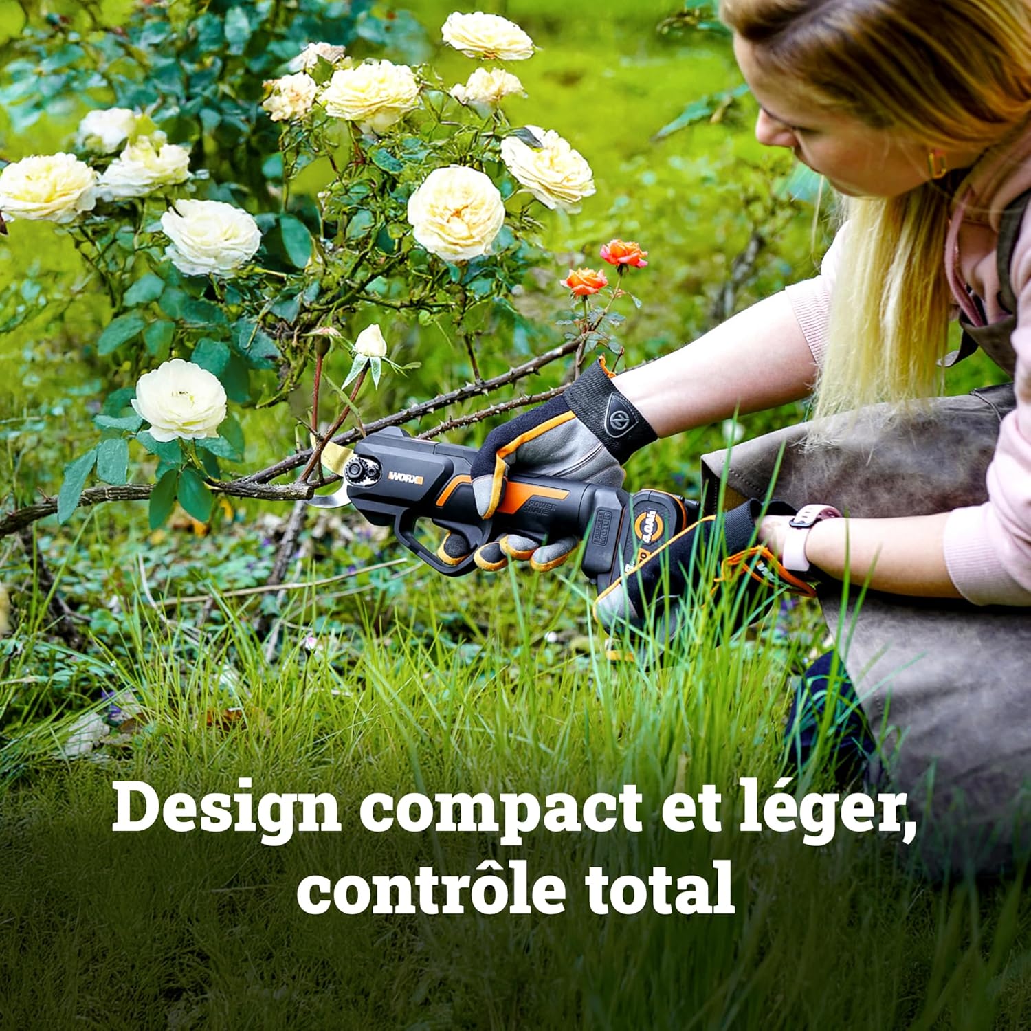WORX - Sécateur sans fil série Brushless - coupe 25 mm, 1500 coupes, lames SK5 - WG330E.9