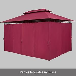un cabanon rouge au toit rouge