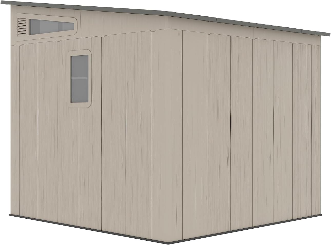 Vente-unique - Abri de jardin résine 6,5m², plancher, beige/gris, ép. 22mm, ANTEVA