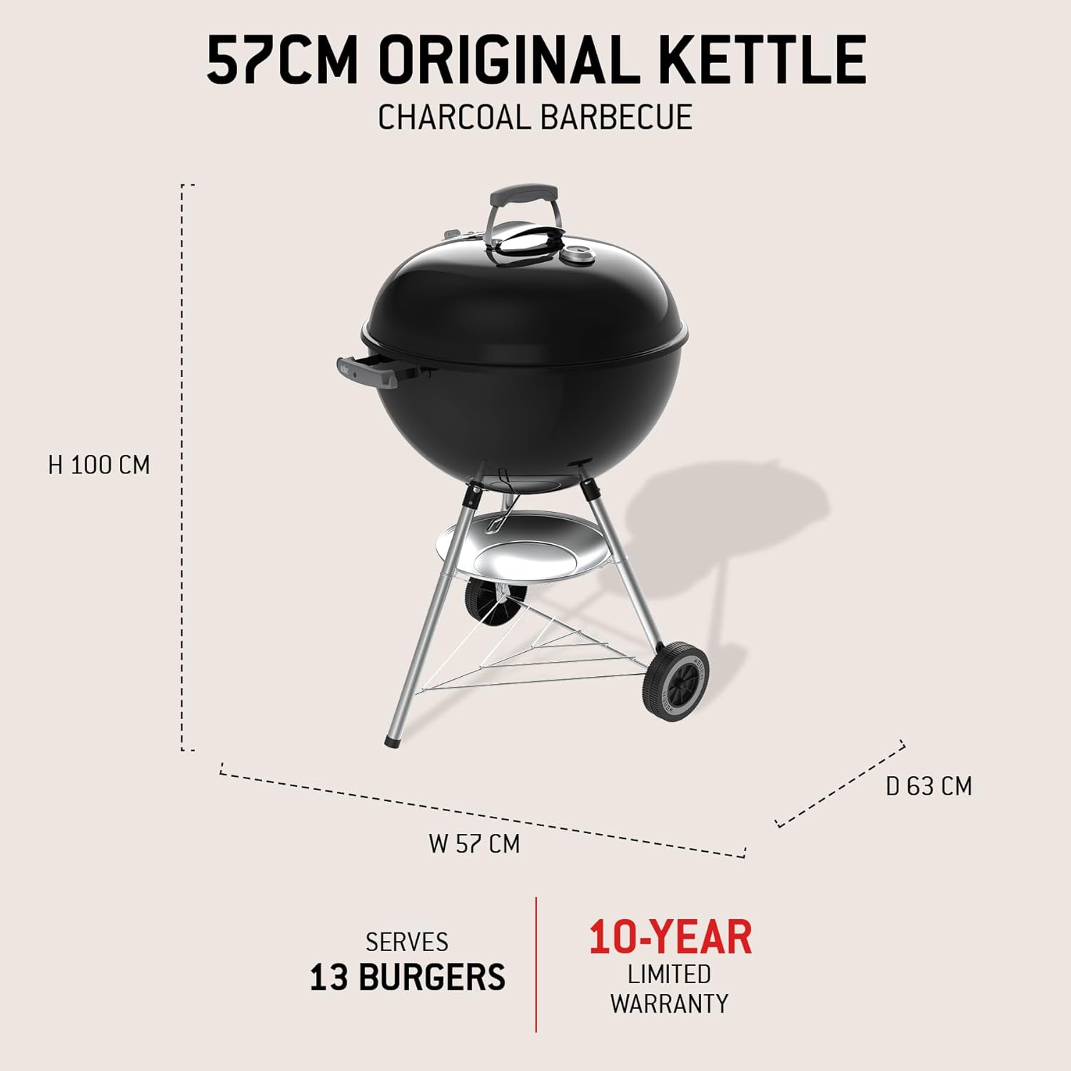 Weber - Original Kettle - 57 cm - BBQ charbon, One-Touch, thermomètre