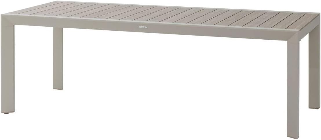 Hespéride - Table de jardin Évasion 8 places - aluminium, effet bois, lin et argile