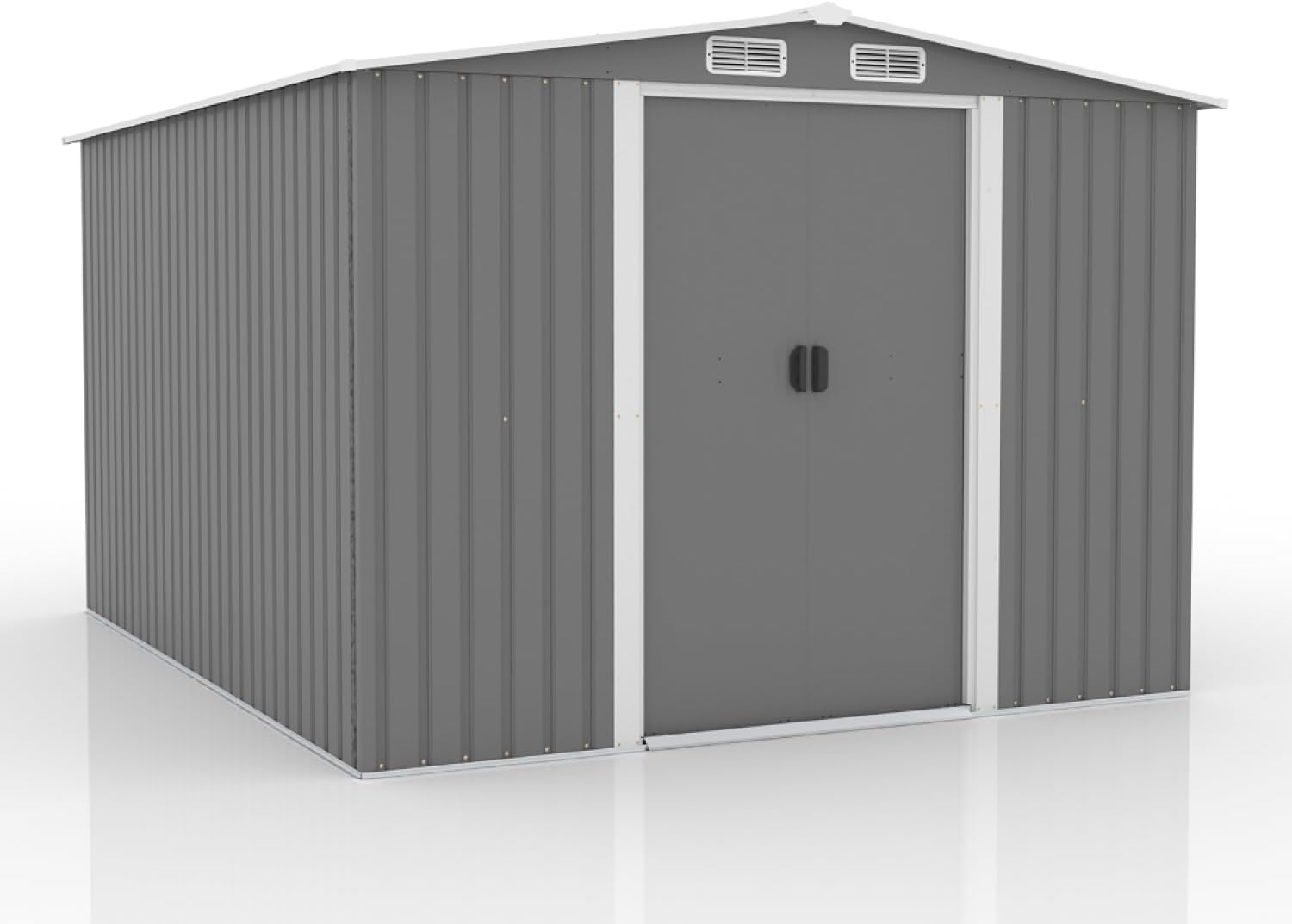 CONCEPT USINE | Abri de Jardin 8.08 m² Jura Gris | Cabane Extérieure | Structure Résistante en Métal | Idéal pour Rangement Outils, Vélos et Equipements de Jardin | Spacieux, Solide, Robuste