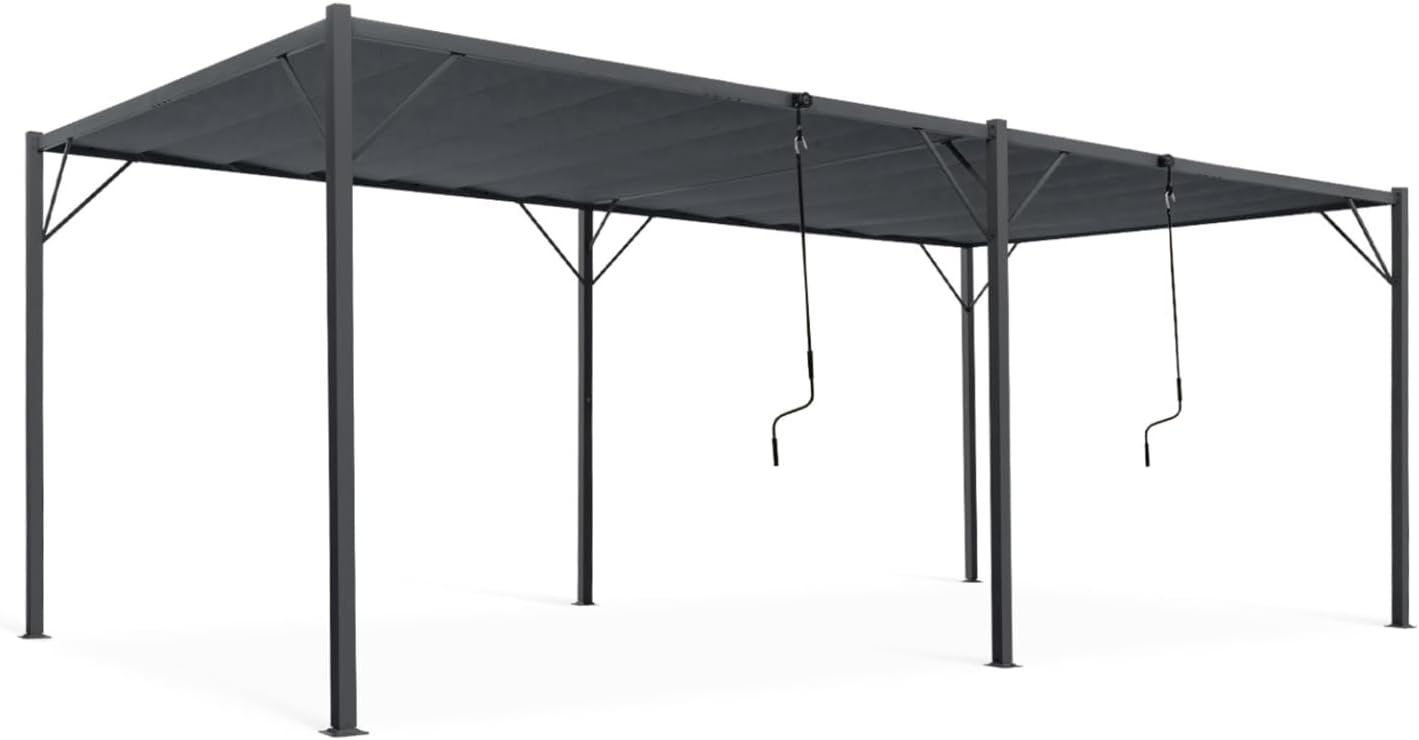 IDMarket - Pergola lames orientables série 3x6 m gris anthracite