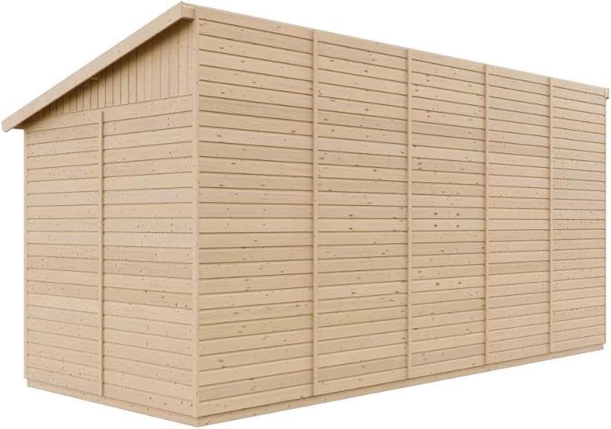 TIMBELA – M341A – abri jardin bois naturel – 244x218x514 cm – fenêtres