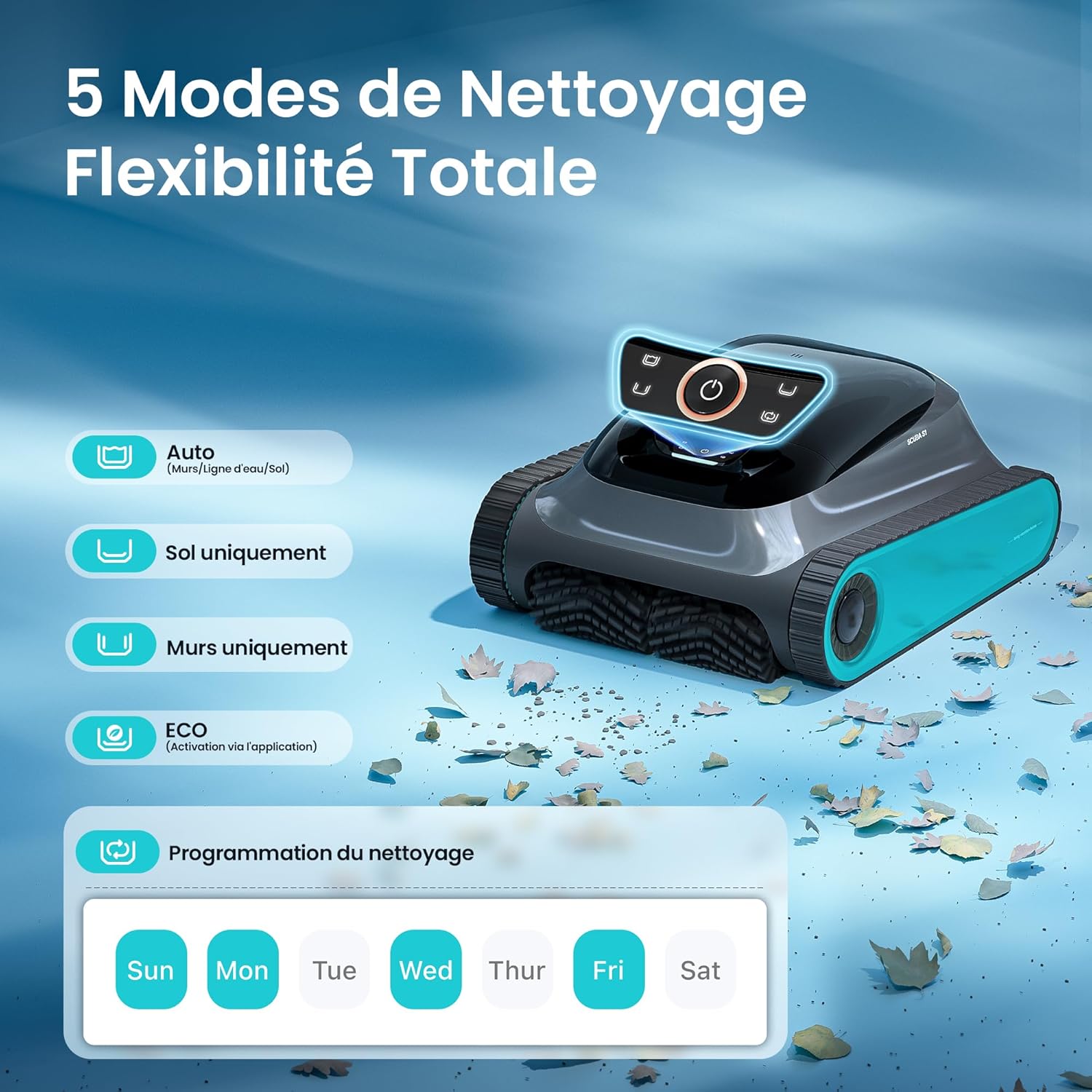 (2026 Upgrade) Aiper Scuba S1 Robot Piscine, Plan Hebdomadaire Personnalisé, Autonomie de 270 Min, Filtration Ultra-Fine, Nettoyage Fond/Parois/Ligne d’Eau, Navigation 11 Capteurs, Contrôle Via App